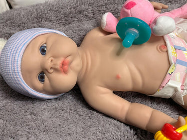 Full Silicone Doll Squishy Body Reborn Platinum Silicone Dolls Realistic Newborn Real Lifelike Weighted Babies Bathtub Baby 18 inches 7.6 pounds